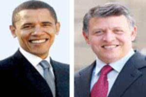 الملك يدعو اوباما للمساهمة في جهود إرساء السلام