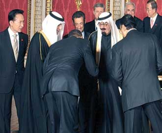 جدل في الولايات المتحدة بعد انحناءة اوباما للعاهل السعودي