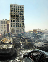 القاعدة تتبنى الهجوم المزدوج الذي هز بغداد الاحد الماضي