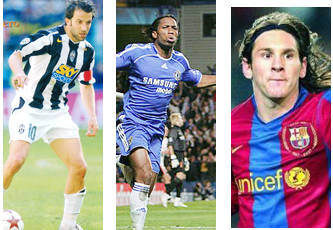 الفيفا يختار ديل بييرو وميسي ودروجبا ضمن قائمة نجوم الأسبوع