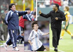 أيهم الأفضل .. بيليه أم مارادونا ، ميسي؟