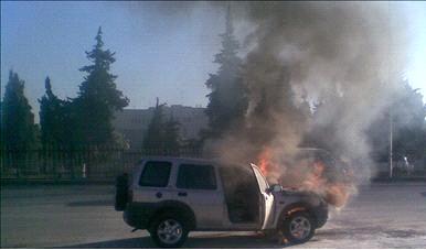 احتراق سيارة دبلوماسية في جرش