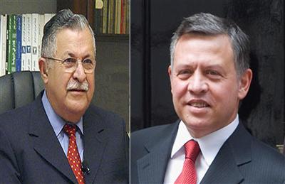 الملك يجري مباحثات مع طالباني ويستقبل وفد اللجنة الاميركية اليهودية