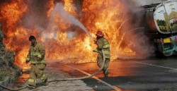 اشتعال صهريج محمل بالمحروقات في "أم أذنية" دون وقوع اصابات