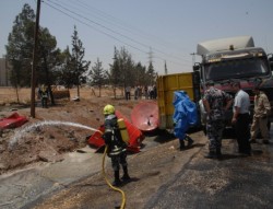 احتراق شخصين اثر تدهور صهريج في العقبة