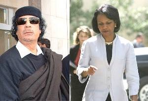 كونليزا رايس تروي قصة حب الرئيس معمر القاذفي لها ومصارحتها بذلك