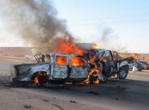 تفّحم شخصين اثر تصادم في العمري