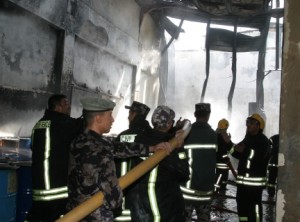 إصابتان بإحتراق مسجد في إربد