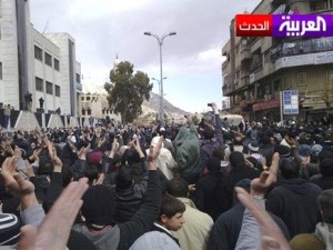 المظاهرات ضد الأسد تصل إلى ساحة العباسيين بدمشق