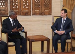 بشار الأسد منع أنان من إستخدام الأي باد .. وجعله يتصبب عرقا