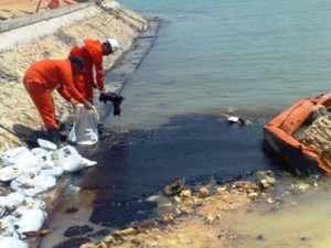 مشاهدة بقع سوداء مجهولة المصدر بخليج العقبة