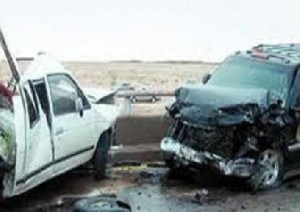 إصابة 4 أشخاص اثر حادث تصادم على نزول المصدار