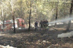 الدفاع المدني يخمد حريقاً بجرش