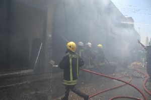 حريق (5) محلات تجاريه في منطقة القويسمة