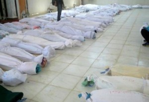 أكبر مجزرة خلال الثورة السوريه :أكثر من 250 قتيل في بلدة التريمسة بحماة