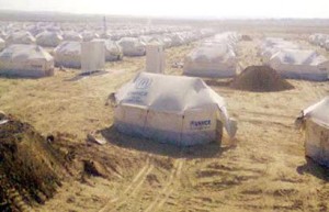 حريق هائل  في ثلاث خيم للاجئين السوريين في الرمثا