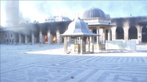 الأسد يشكل لجنة لترميم جامع الأمويين المتضرر بمعارك حلب