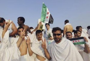 تفريق احتجاج ضد الاسد في مكة