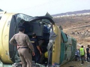 وفاة واصابتان اثر تدهور مركبة اردنية اثناء عودتها من الحج