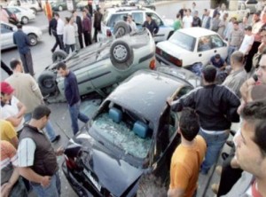 11 إصابة بتصادم 7 مركبات في الزرقاء