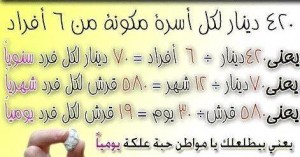 "نظرية نسورشتاين"  19 قرشاً للفرد يومياً