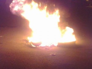 إحراق محكمة الصلح في طيبة إربد