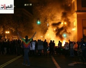 تحطيم ممتلكات عامة في اربد واحداث شغب في شارع الجامعة