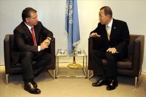 الملك يبحث مع بان كي مون الاوضاع في غزة