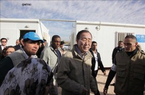 كي مون يوجه شكره للاردن لاحتضانها السوريين على اراضيها