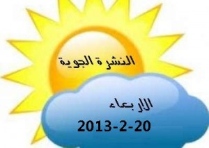 حالة الطقس ودرجات الحرارة الأربعاء