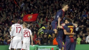 بالصور: برشلونة ينفجر في وجه ميلان برباعية ويتأهل لربع النهائي