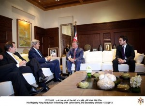 الملك يبحث مع كيري وامين العربية الأوضاع في المنطقة