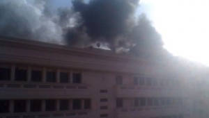 حريق ضخم في مستشفى فرح