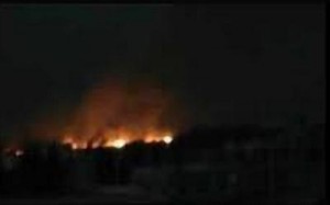 سقوط قذيفة سورية على مسجد بالرمثا