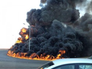 وفاة أردني تفحماً بحريق صهريج في معان