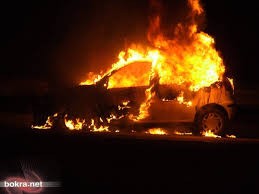 احتراق مركبة مدير عام " كهرباء اربد "
