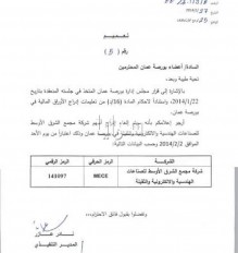قرار رسمي بإلغاء إدراج أسهم شركة مجمع الشرق الأوسط للصناعات الهندسية
