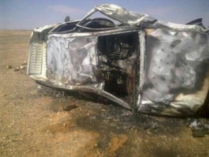 سرقة سيارة حكومية في معان واحراقها