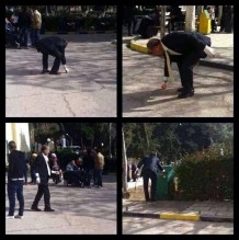 دكتور كوري يجمع اعقاب السجائر في الجامعة الاردنية !! صورة .. هات تعليق