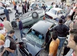 إصابة (9) أشخاص اثر حادث تصادم ثلاث مركبات على طريق الحزام