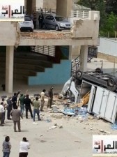 شاحنة تصطدم بـ 5مركبات و تداهم مدرسة الارثذوكسي . صورة