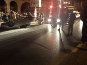 شاهد بالصور...وفاة شخص اثر حادث تدهور أمام السيفوي في اربد