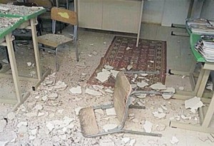 سقوط جزء من سقف مدرسة ملكا الثانونية للبنين