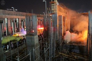 حريق في توسعة المسجد الحرام