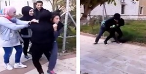 بالفيديو.. مشاجرة عنيفة بين فتاتين في إحدى المدارس تستدعي قوات الامن !