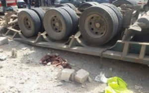 العقبة ...تدهور شاحنة محملة بـ السيرميك  ووفاة السائق بوادي اليتم