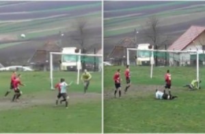 بالفيديو...حكم يحتسب هدف شديد الغرابة في رومانيا