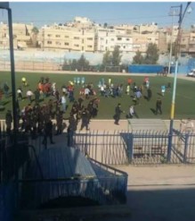 بالصور .. شغب أثناء مباراة الوحدات والفيصلي بالزرقاء