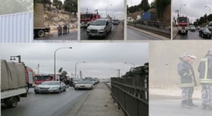 تدهور شاحنة محملة بـ17 طن من الزيوت النباتية على طريق الجمرك