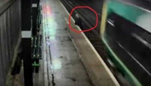 فيديو صادم ...اراد اختصار الطريق فسحقه القطار!!
